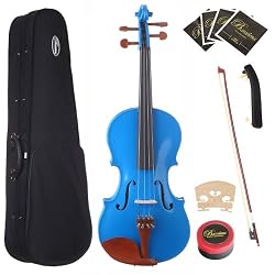 Barcelona 2 Series 4/4 Size Student Violin with Case and Accessories - Metallic Blue
