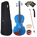 Barcelona 2 Series 4/4 Size Student Violin with Case and Accessories - Metallic Blue