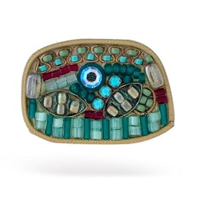 Ayala's Timeless Beauty Pin in Aquamarine and Sandy Yellow #2621 AP OP by The Artazia Collection