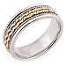 14K White Gold Unique Design Comfort Fit Wedding Band Ring