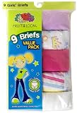 Fruit of the Loom Girls 2-6x 9 Pack Girls Wardrobe Cotton Brief,Multi,4