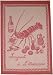 Set of 3 ~ Langouste a l'Americaine (Crawfish Cooked the American Way) red French Jacquard Weave Tea towel
