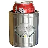 Stainless Steel Crossed Racquets Coozie Beverage Cooler