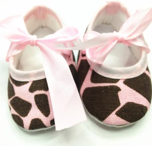 1 Pair Newborn Infant Coffee Toddler Pink Shoelace Shoes Giraffe 9 Months Babies