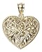 Jewelry : 14k Yellow and White Gold Reversible Filigree Heart Pendant