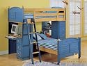 Blue Denim Finished Loft Style Bedroom Set