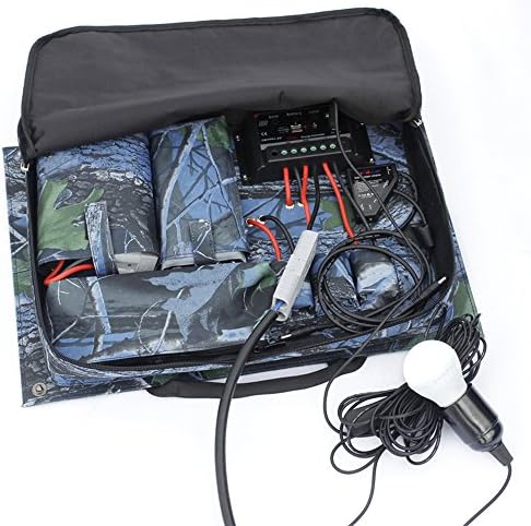 V LED Warehouse 2-USB Port Ultra-thin Portable Foldable Outdoor Solar Panel Charger Compatible with Cell Phone Tablet Camera and Other Digital Devices, 60W