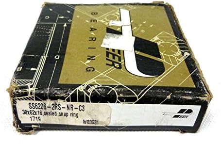 Peer Bearings SS6206-2RS-NR-C3 30x62x16, Sealed, Snap Ring