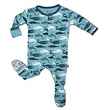 KicKee Pants Baby Boys Footie Pajama-Glacier Whale, 18-24 Months