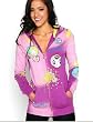 Women's Splatter Patch Zip Up Hoodie in Purple