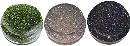 Lumikki Cosmetics Trio Set of 3 Glitters For Eyeshadow / Eye Shadow / Eyes / Face / Lips / Nails Makeup - Compare to NYX - Shimmer Makeup Powder - Holographic Cosmetic Loose Glitter (Trio 1)