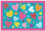 Fun Rugs FT-128 3958 Hearts Turquoise Childrens Rug, 39-Inch by 58-Inch [並行輸入品]