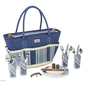 Aegean Picnic Basket Tote For Four