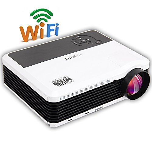 EUG New X88+ (A) Android Bulit-in Wireless WiFi 3D HD 1080p Home Office LED Projector LCD Multimedia Video System 3600 Lumens For Home Cinema Theater Games Education Business Party Meeting With USB SD HDMI VGA AV TV Port