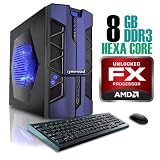 CybertronPC X-PLORER2 4240ABUL, AMD FX Gaming PC, No O/S, CrossFireX, Black/Blue