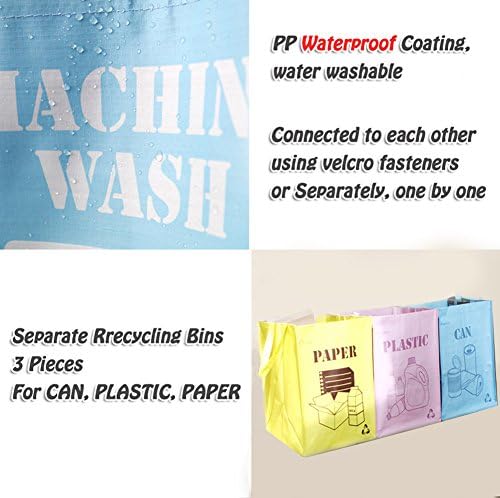 Recycle Waste Bag Separate Recycle Bin Waterproof Bag Compartment Container