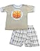 Mis Tee V-Us - Toddler Boys Short Sleeve Basketball Short Set, Putty, Light Blue