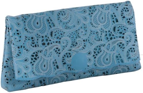 Jesselli Couture Buco Lace Clutch Handbag, Teal