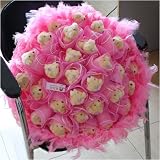 Forever Love Flower Bouquet of Dolls, 29 Teddy Bears