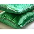 Green Shimmer - Decorative Pillow Covers - Velvet Pillow Cover with Handmade Beaded Border