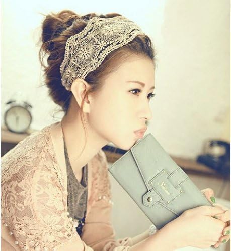 Ezsports 1pc Lady women girls Elegent Lace Elastic Hair head band hoop accessory tie hairbands headbands turban