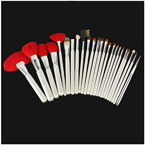 New 24pcs Makeup Eyebrow Shadow Powder Blush Cosmetic Brush Set Kits Case Pouch Bag red