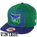 Carolina Hurricanes Merchandise : New Era Hartford Whalers Step Above 9FIFTY Snapback Adjustable Hat - Green/Navy Blue