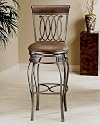 Hillsdale Montello 28-Inch Swivel Counter Stool, Old Steel Finish with Faux Brown Leather