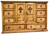 Mansion Dresser With Cross (Brown) (66.00"W x 44.00"H x 19.00"D)