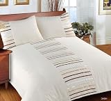 Dash Natural Double Bed Luxury Embellished Duvet Cover Set