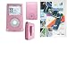 Pink Leather Case for Apple Ipod Video Mp3 Player (60 Gb) + Ipod Video Clear Screen-protector Protective-film