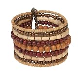 Wood Beads Brown Cuff Off the Cuff Cuff [Brown] -Fair Trade Gifts