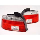 A Pair of Depo Red and Clear lense LED Tail Lights - BMW 5-Series E39 4DR 1997-2000 by Depo