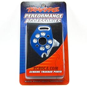 Aluminum Motor Plate, Blue: SLH 4x4 from Traxxas Accessories