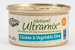 Castor & Pollux Ultramix Adult Feline Fomula, Chicken and Vegetables, 3-Ounce Cans (Pack of 24)