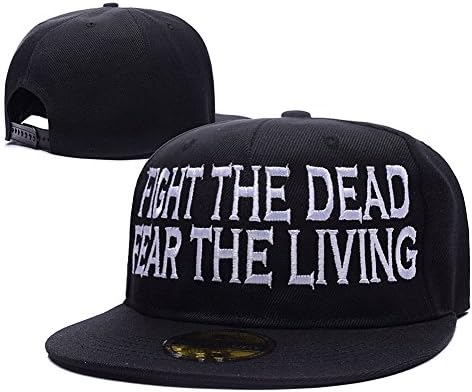HAIHONG The Walking Dead Fight The Dead Fear The Living Logo Adjustable Snapback Embroidery Hats Caps - Black