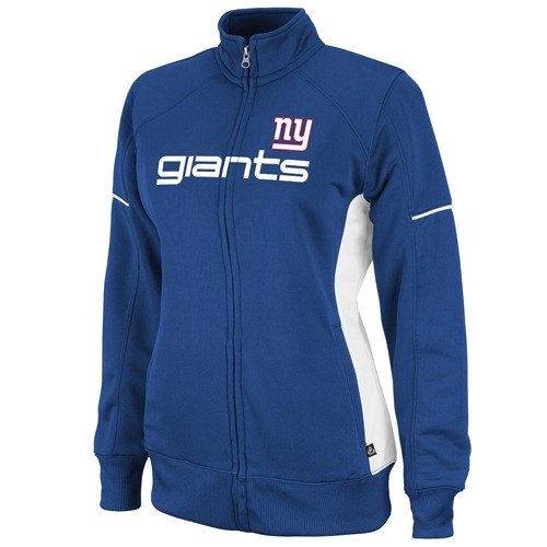 NFL Women's New York Giants Counter Long Sleeve Mockneck Full-Zip Track Jacket (Deep Royal/White, Large)