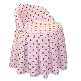 Kids’ Vanity Seat with Dots - Pink/ Brown
