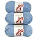 Premier Yarns 3-Pack Solid Deborah Norville Everyday Soft Worsted, Baby Blue