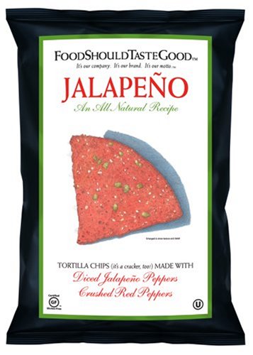FoodShouldTasteGood Tortilla Chips, Jalapeno, An All Natural Recipe, 6-Ounce Bags (Pack of 12)
