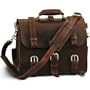 A Chestnut Leather Briefcase, Backpack, Handbag "They'll Fight Over When You're Dead"