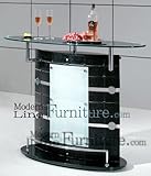 Contemporary Furniture Black Ultra Modern Bar Table w/Featured Convenience  ....