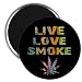 LIVE LOVE SMOKE Marijuana Pot Leaf 2.25 inch Fridge Magnet