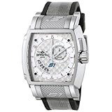 Invicta Men's 6220 S1 Collection GMT Stainless Steel Black Rubber and Gray Fabric Watch