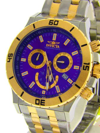 Invicta Men's Invicta II Two Tone Band Quartz Chrono Blue Dial Watch - 0391
