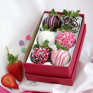 Valentine Chocolate Dipped Strawberries 6ct by Bouquet of Fruits