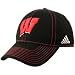 adidas Wisconsin Badgers Black Tactel Flex Fit Hat