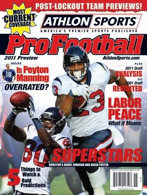 2011 Athlon Sports NFL Pro Football Magazine Preview- Houston Texans Cover