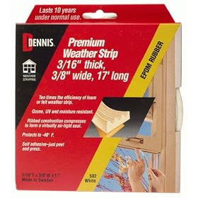 Premium EPDM Rubber Weatherstripping, 3/16"T x 3/8"W