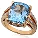 One of a Kind 7/8ctw Blue Topaz & Diamond Ring in 18kt Rose Gold (G-H/VS-SI)